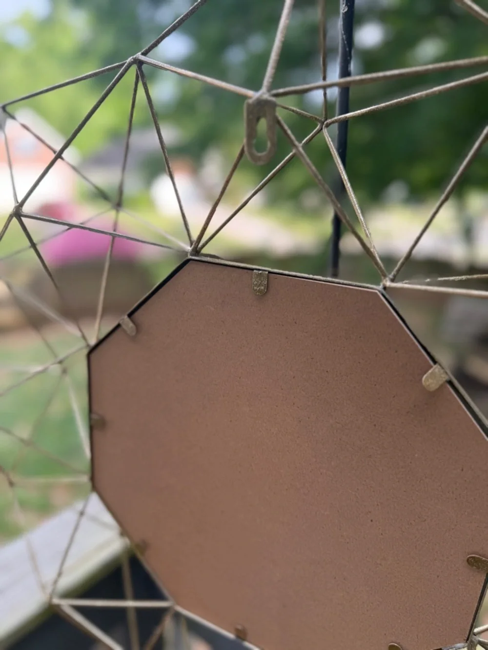 Large Gold Metal Octagonal Wall Mirror